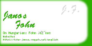 janos fohn business card